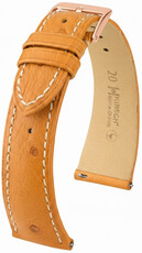 Leather strap Hirsch Massai Ostrich 04262174-7, Brown, ostrich skin, Quick Release