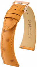 Leather strap Hirsch Massai Ostrich 04262175-7, Brown, ostrich skin, Quick Release