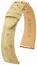 Leather strap Hirsch Massai Ostrich 04262190-7, Beige, ostrich skin, Quick Release