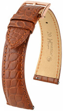 Leather strap Hirsch Regent 04107179-7, orange, alligator skin, Quick Release
