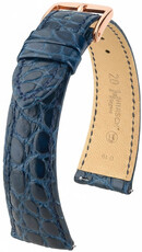 Leather strap Hirsch Regent 04107189-7, Blue, alligator skin, Quick Release