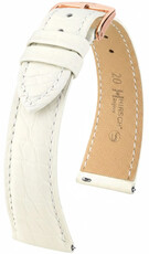 Leather strap Hirsch Regent L 04107009-7, white, alligator leather, length L, Quick Release