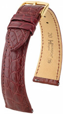 Leather strap Hirsch Regent L 04107069-1, red, alligator leather, length L, Quick Release