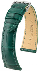 Leather strap Hirsch London L 04207049-2, green, alligator leather, length L, Quick Release