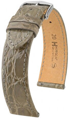 Leather strap Hirsch Genuine Croco 01808130-2, Grey, crocodile skin, Quick Release