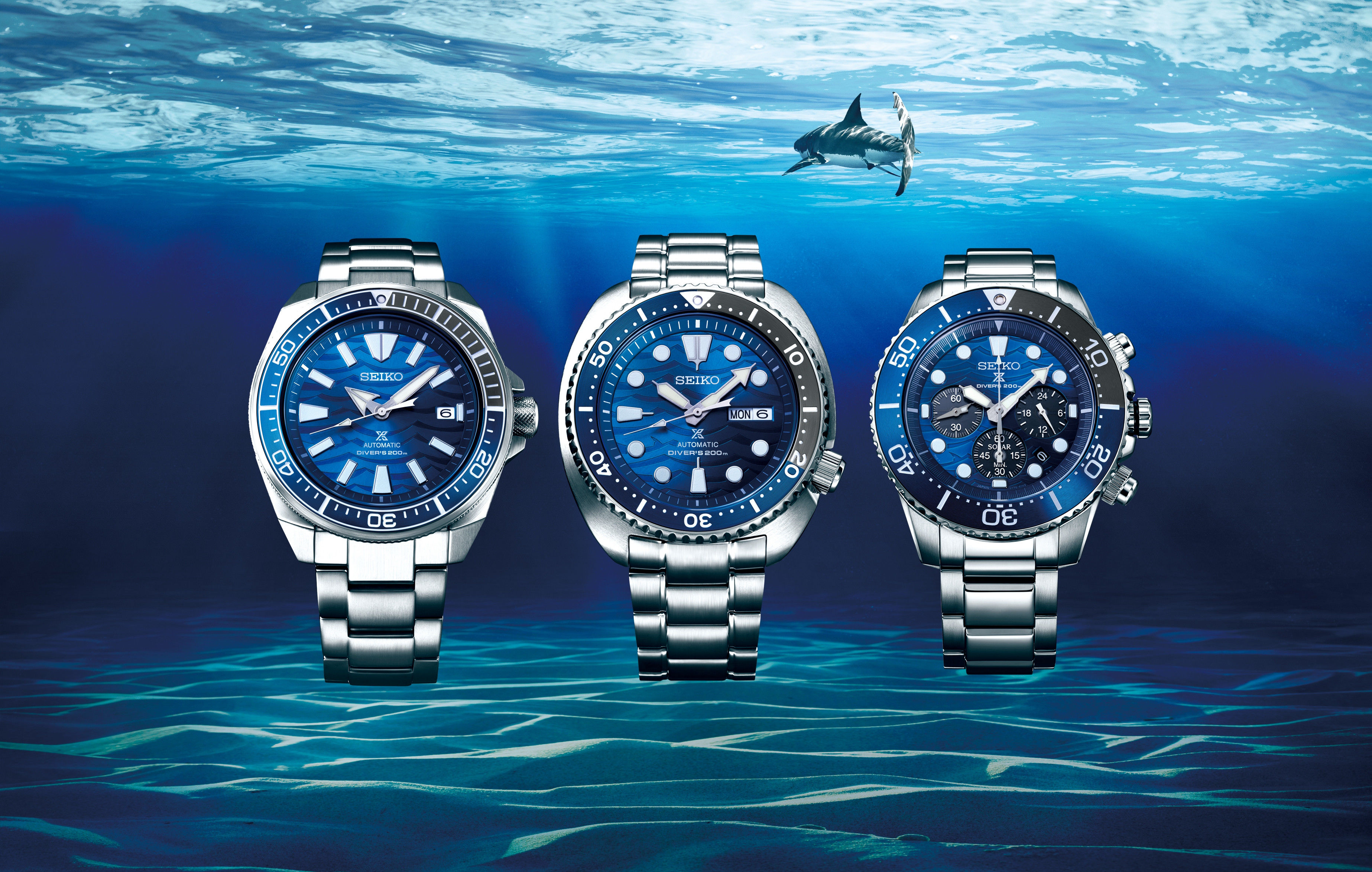 Seiko Prospex Sea Solar Diver's Chronograph SSC741P1 Save the Ocean Great  White Shark Special Edition 