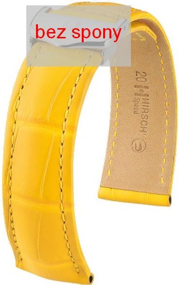 Yellow leather strap Hirsch Speed 07407472 2 Alligator leather Hirsch Selection
