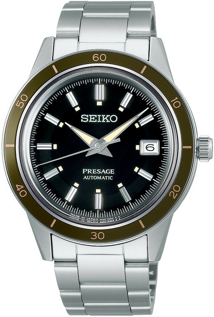 Seiko SRPG09J1 Men's Automatic Presage Style 60s Black Nylon Strap Watch