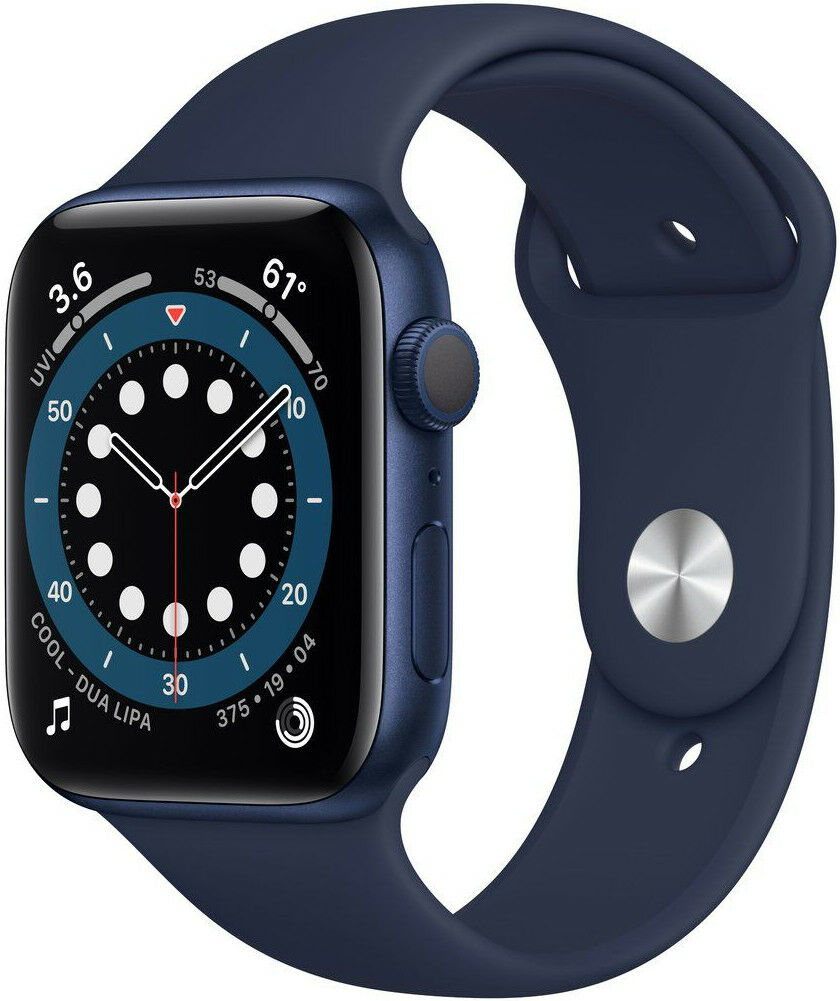 Apple Watch Series 6 GPS, 40mm, Blue Aluminium Case with Navy Blue