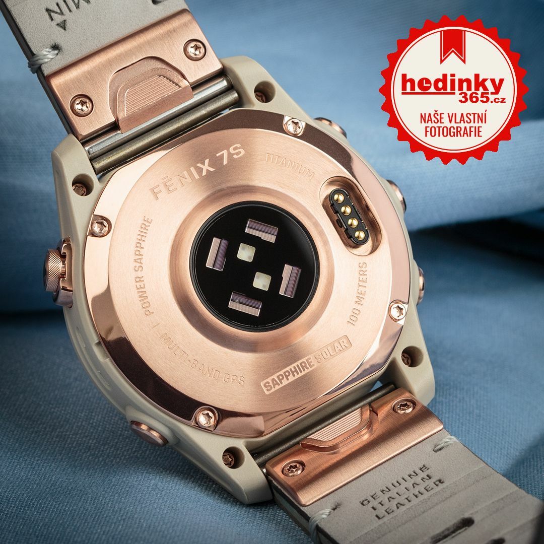 Garmin Fenix 7S PRO Sapphire Solar Rose Gold Titanium / Limestone Leather  Band (+ spare silicone strap) | Hodinky-365.com