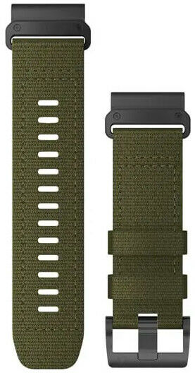 Strap Garmin QuickFit 26mm nylon green black clasp Fenix 7X 6X 5X Tactix aj