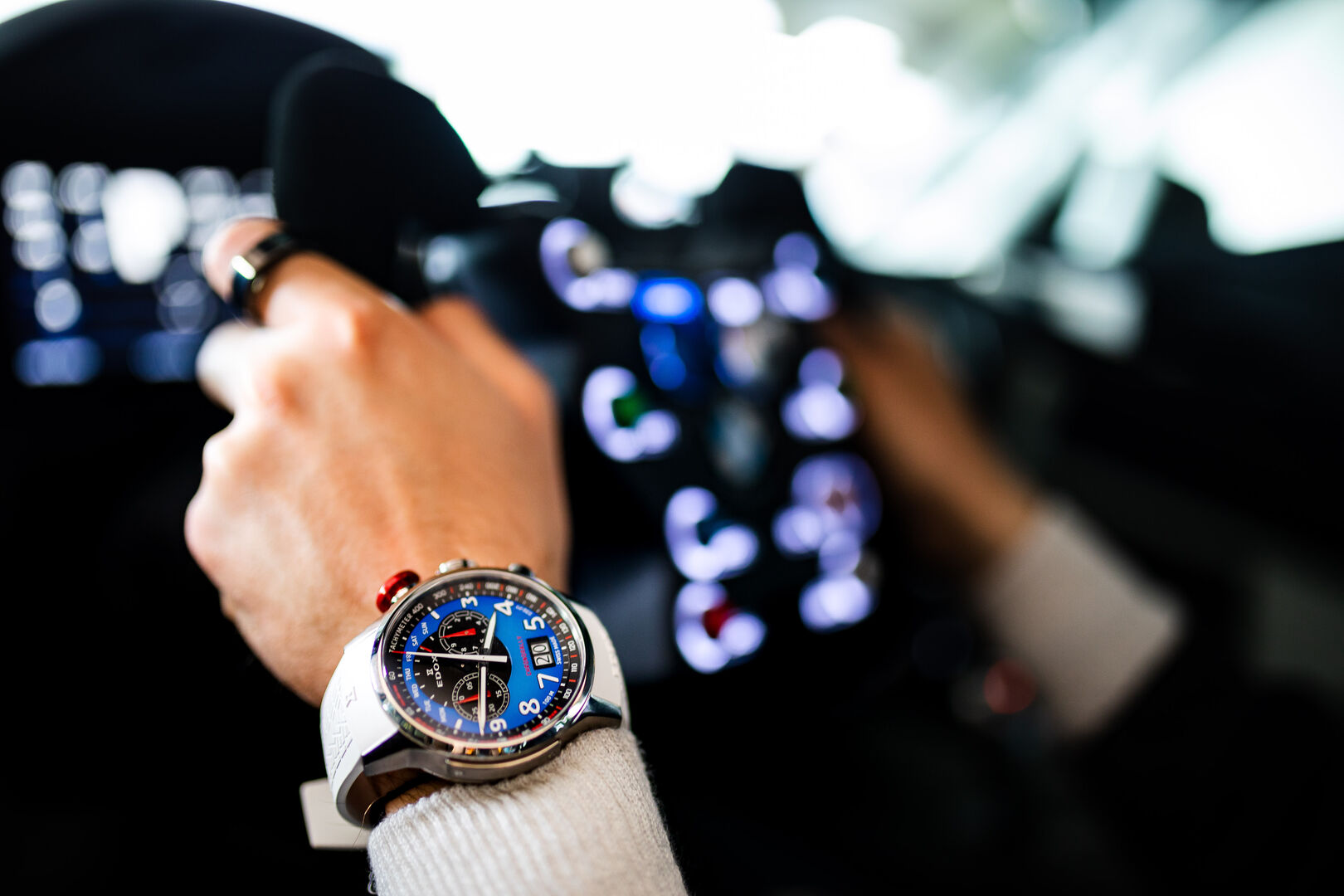 Edox Chronorally Quartz Chronograph 38001 TINR BUDN BMW