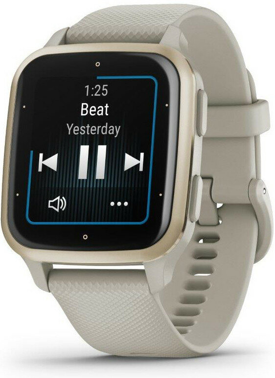 Garmin Venu Sq 2 Music Cream Gold Aluminum Bezel with French Gray Band