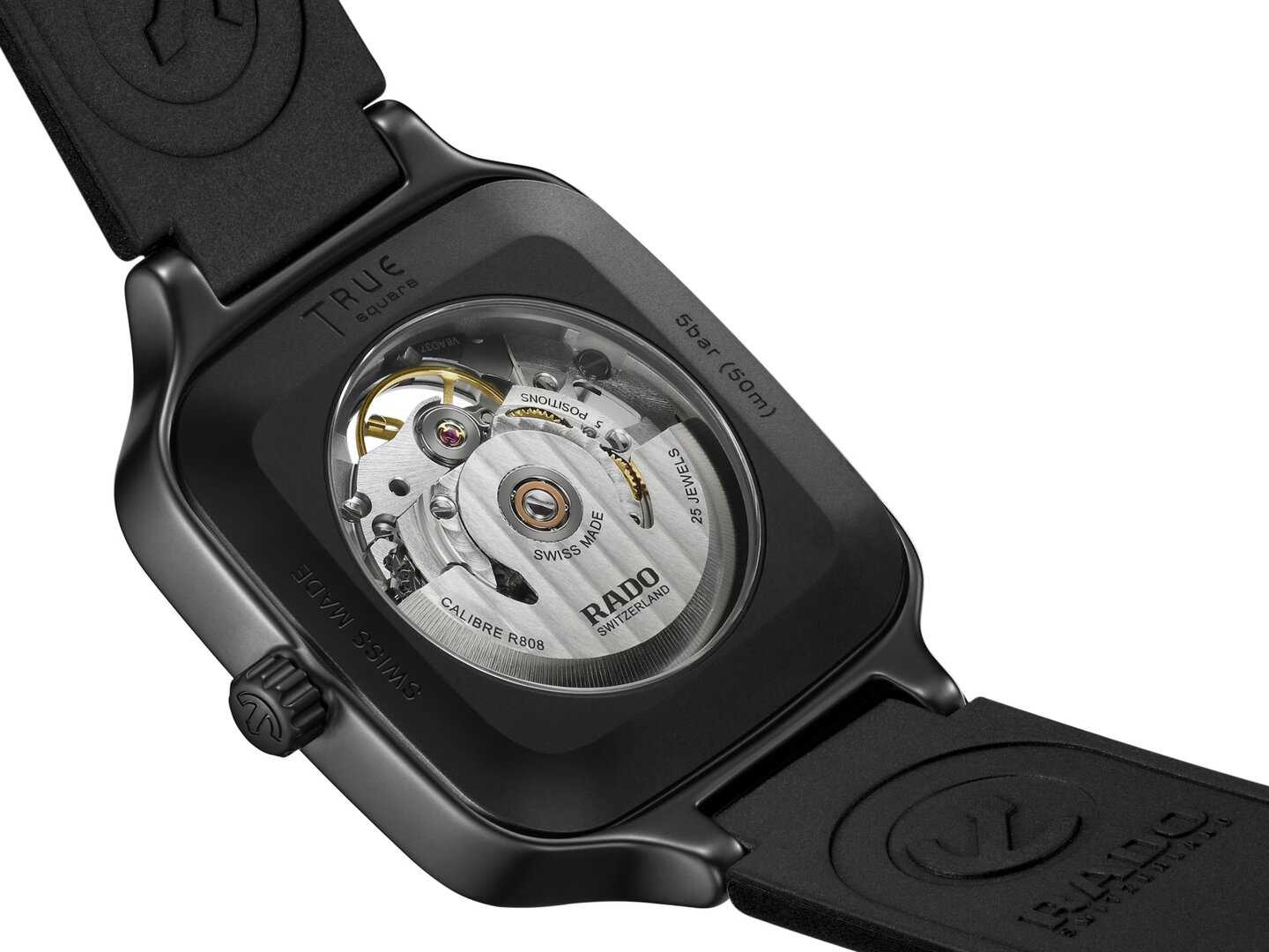 時計 Rado Rado Centrix 3016 Black Dial, Rose Gold-Tone Stainless Steel