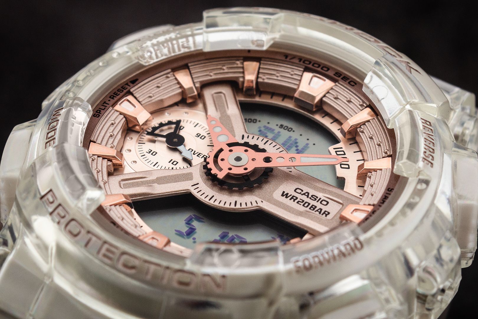 G shock pink gold transparent deals