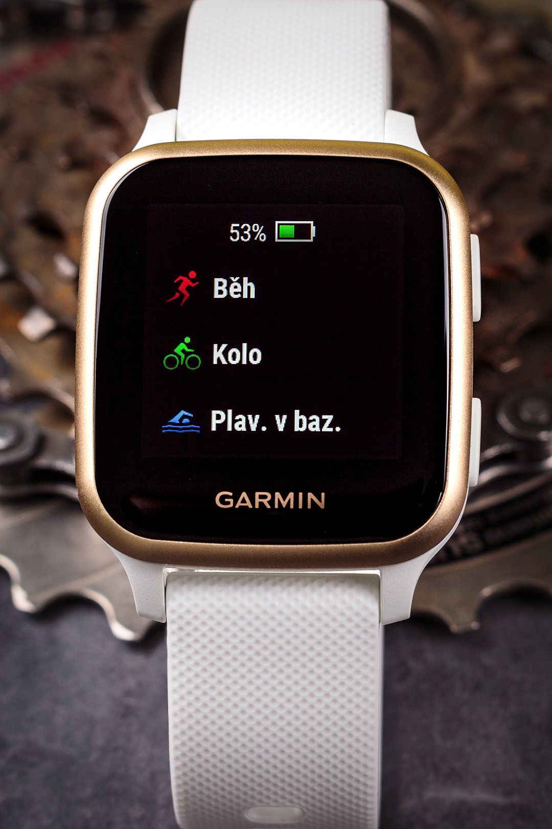 Garmin Venu Sq, LightGold/White Band | Hodinky-365.com
