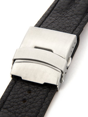 Men's black leather strap W-053-A2