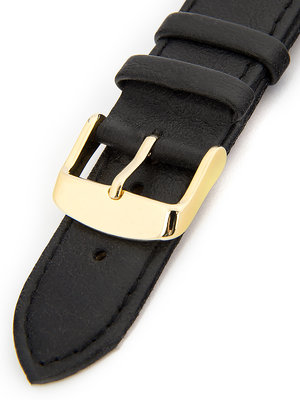 Men's black leather strap W-405-AG