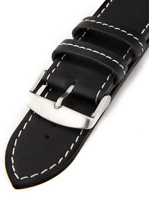 Men's black leather strap H-5-B