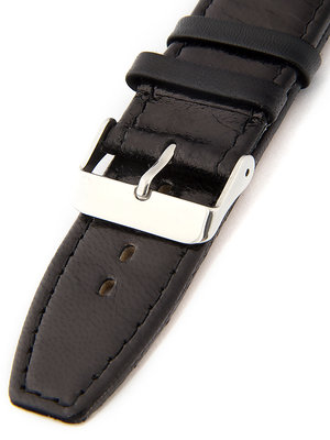 Unisex black leather strap W-309-L1