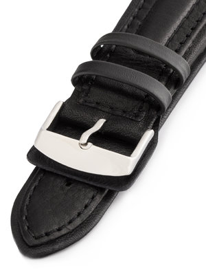 Unisex black leather strap W-55