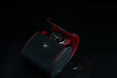 Watch case Friedrich Lederwaren Carbon 32057-2