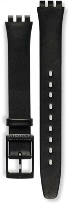 Unisex black leather strap for watches Swatch ALB172