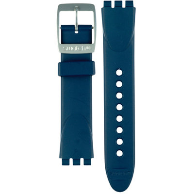 Unisex blue rubber strap for watches Swatch AYGS7008