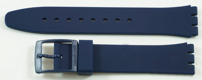Unisex blue silicone strap for Swatch AGN239