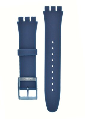 Unisex blue silicone strap for watches Swatch ASUON700