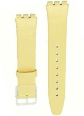 Unisex yellow leather strap for watches Swatch ASFK155