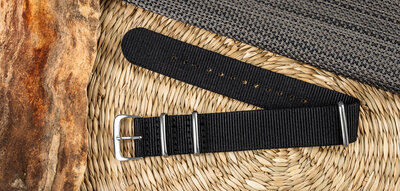 Nylon strap Ricardo, black, NATO