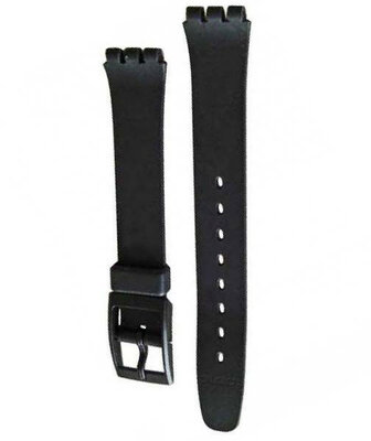 Women's black plastic strap for Swatch AL0000 14mm