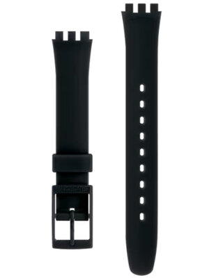 Women's black silicone strap for Swatch ALB170C