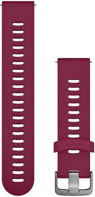 Strap Garmin Forerunner 645, silicone, red, silver clasp