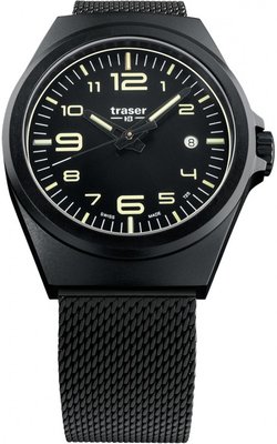 Traser P59 Essential M Black with milanaise bracelet 108206