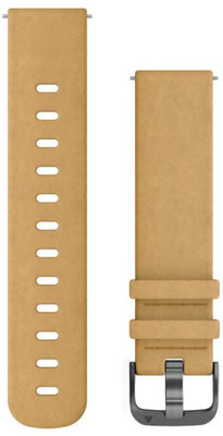 Leather strap Garmin 20mm (pro Venu, Venu Sq, Venu Sq 2, Venu 2 plus aj.), Beige, Quick Release