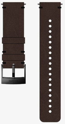 Leather strap for watches Suunto Spartan Sport, Spartan Sport Wrist HR/Baro and Suunto 9 Brown/Black M 24mm