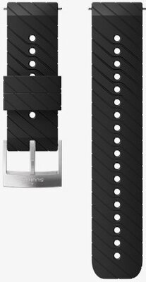 Silicone strap for watches Suunto Spartan Sport, Spartan Sport Wrist HR/Baro and Suunto 9 Black/Steel M 24mm