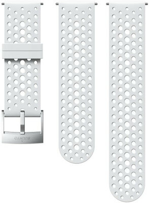 Silicone strap for watches Suunto Spartan Sport, Spartan Sport Wrist HR/Baro and Suunto 9 White/Steel S+M 24mm