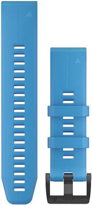 Strap Garmin QuickFit 22mm, silicone, blue, black clasp (Fenix 7/6/5, Epix 2 aj.)