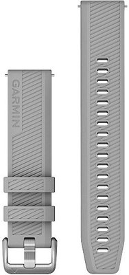 Strap Garmin Quick Release 20mm, silicone, light grey, silver clasp (Venu, Venu Sq, Venu 2 plus aj.)