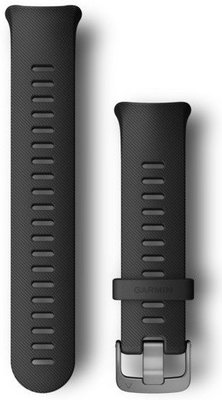 Strap Garmin Forerunner 45, silicone, black, silver clasp, size L