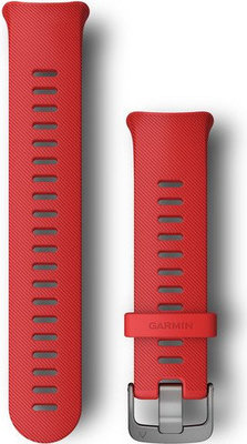 Strap Garmin Forerunner 45, silicone, red, grey clasp, size L