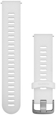 Strap Garmin Quick Release 20mm, silicone, white, silver clasp (Venu, Venu Sq, Venu 2 plus aj.)