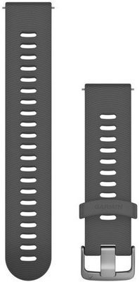 Strap Garmin Quick Release 20mm, silicone, dark grey, silver clasp (Venu, Venu Sq, Venu 2 plus aj.)