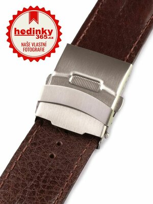 Men's leather dark brown strap for watches W-053-B3