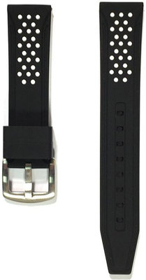 Unisex silicone black-white strap for watches Prim RJ.15327.2018.9000.A.S.L.B