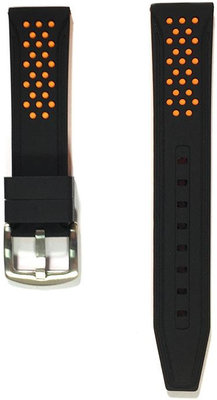 Unisex silicone black-orange strap for watches Prim RJ.15327.2018.9060.A.S.L.B