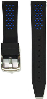 Unisex silicone black-blue strap for watches Prim RJ.15327.2220.9030.A.S.L.B